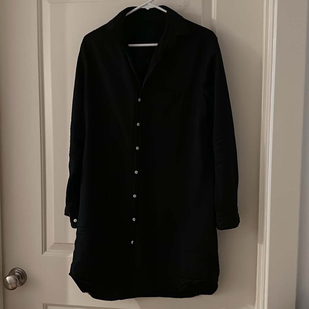 Frank & Eileen Mary Classic Shirtdress, Black famous denim
